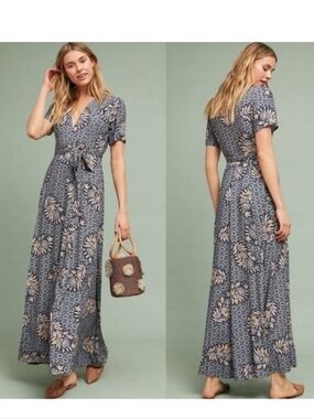 The Odells Zinaida Maxi Wrap Dress - Size Large